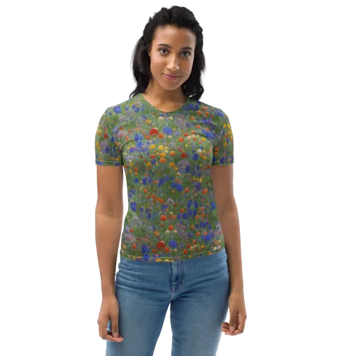 Meadow in Motion on a Women's Crew Neck T-Shirt