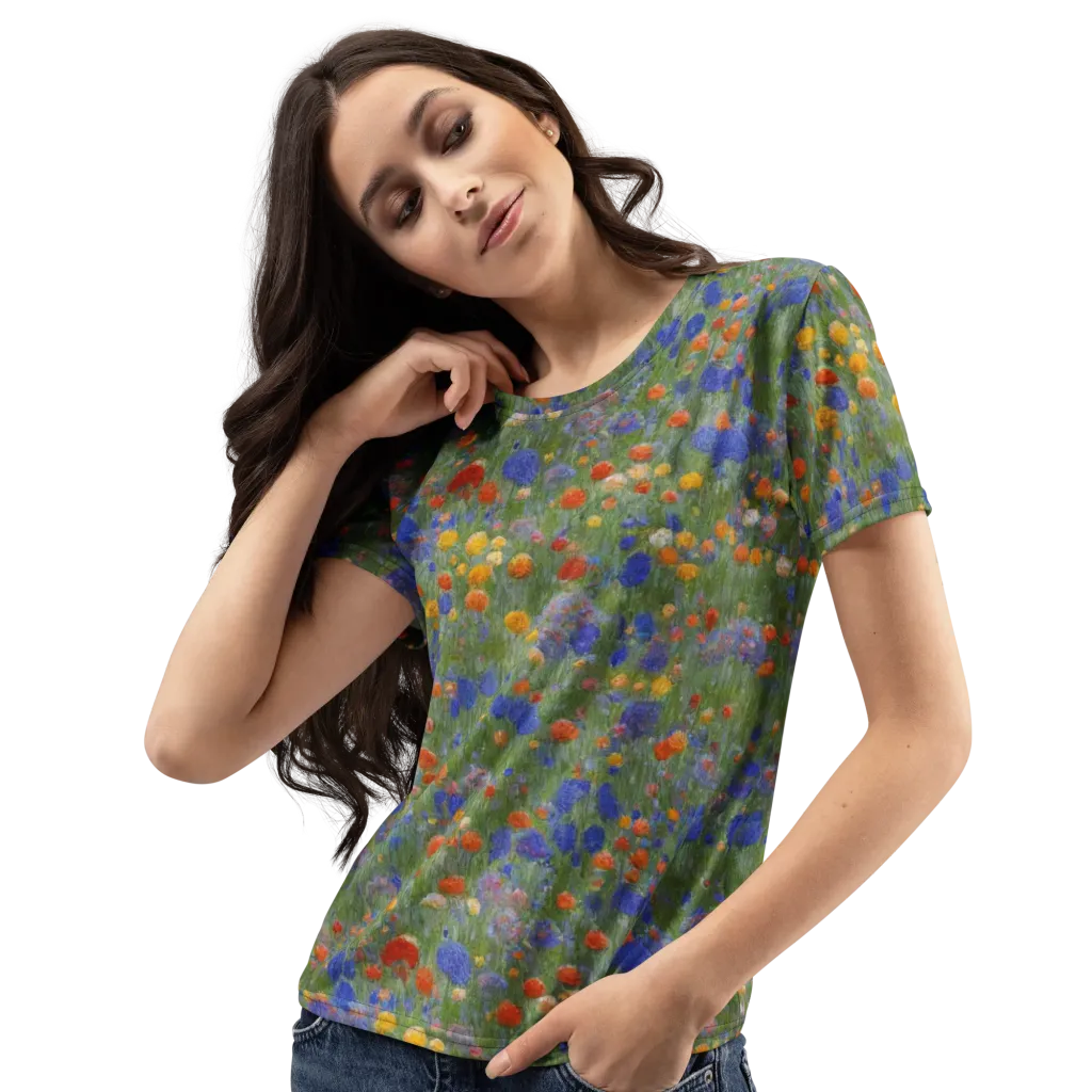 Meadow in Motion on Women's Crew Neck T-Shirt — Left Front