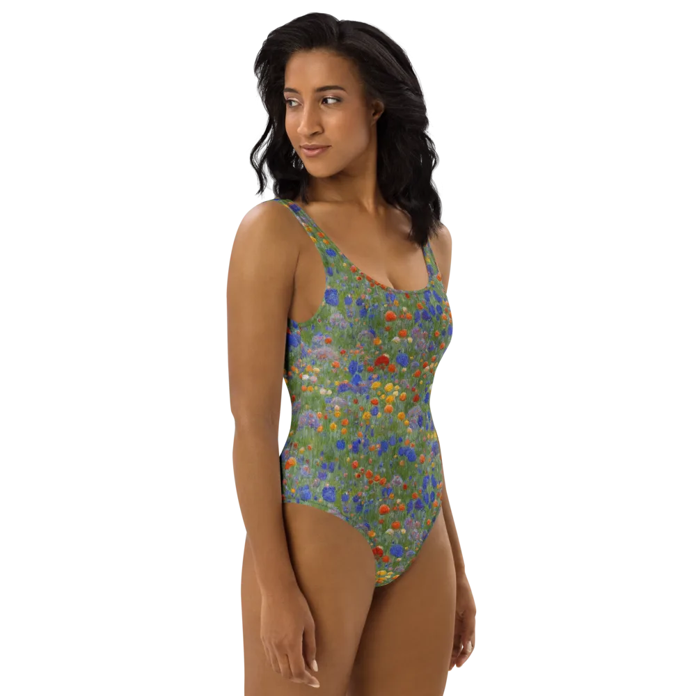 Meadow in Motion on One-Piece Swimsuit — Right