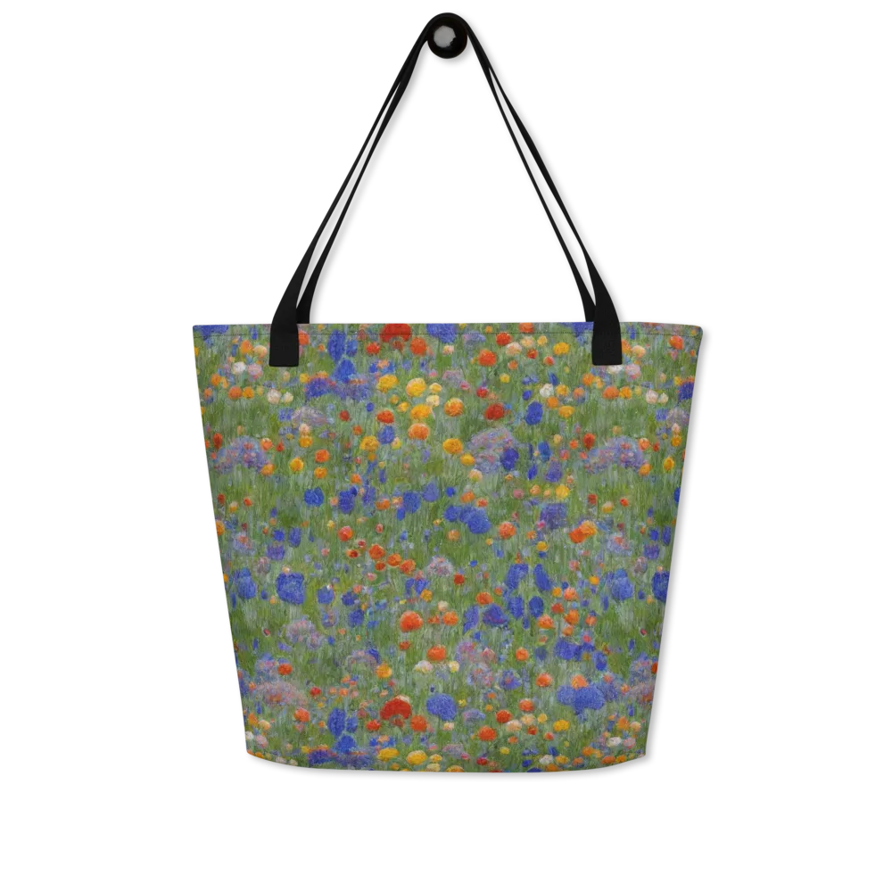 Meadow in Motion on Large Tote Bag W/ Pocket — Front