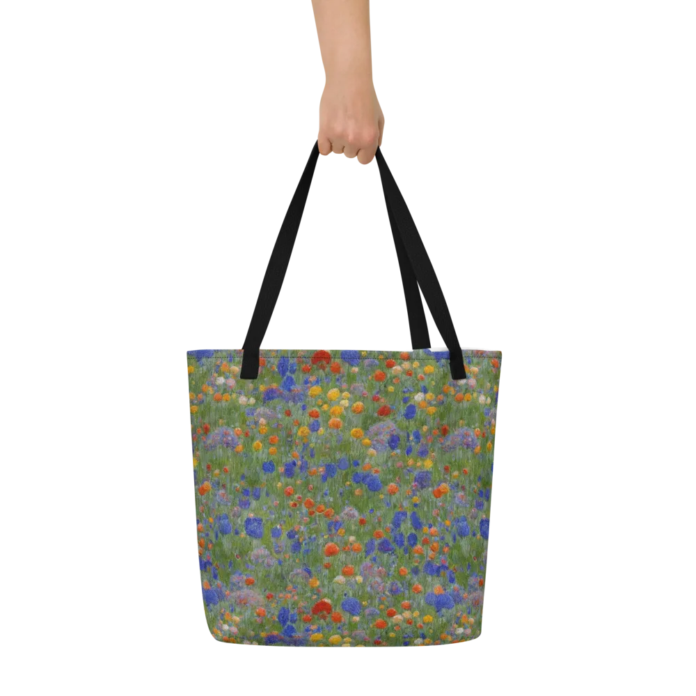 Meadow in Motion on Large Tote Bag W/ Pocket — Front