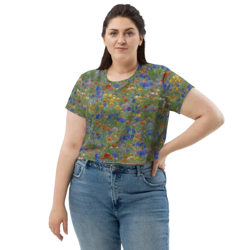 Meadow in Motion on a Crop Tee
