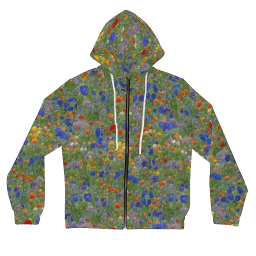 Meadow in Motion on a Women's Full-Zip Hoodie