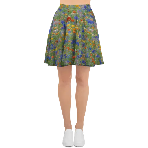 Meadow in Motion on a Skater Skirt