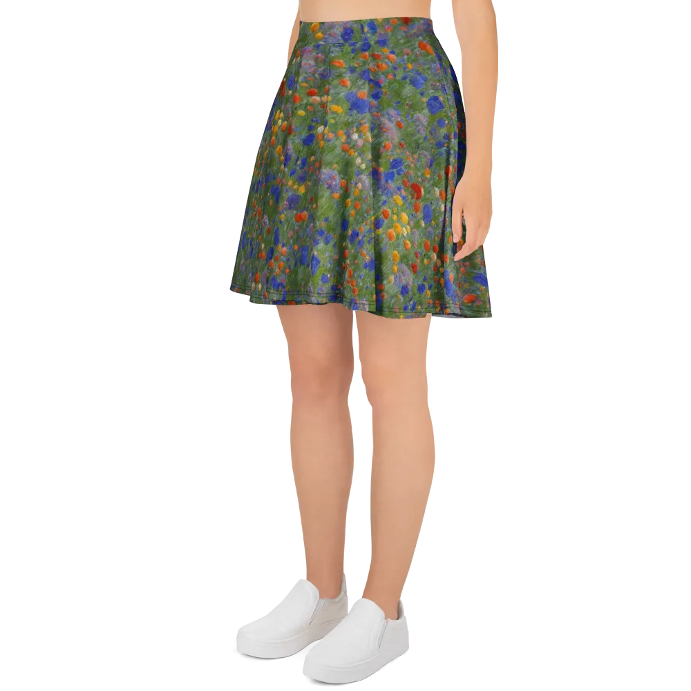 Meadow in Motion on Skater Skirt — Left
