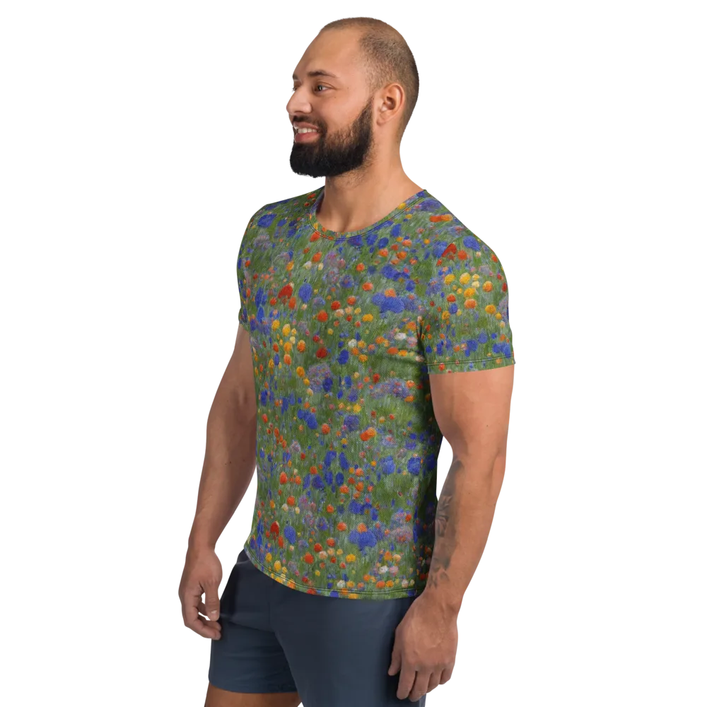 Meadow in Motion on Men's Athletic T-Shirt — Left