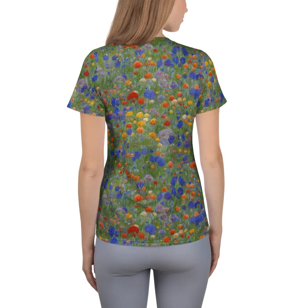 Meadow in Motion on Women's Athletic T-Shirt — Back