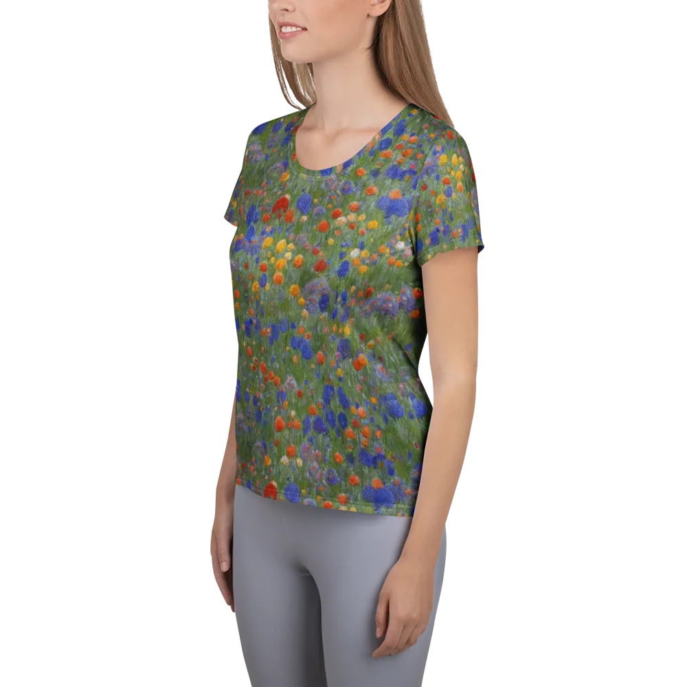 Meadow in Motion on Women's Athletic T-Shirt — Left