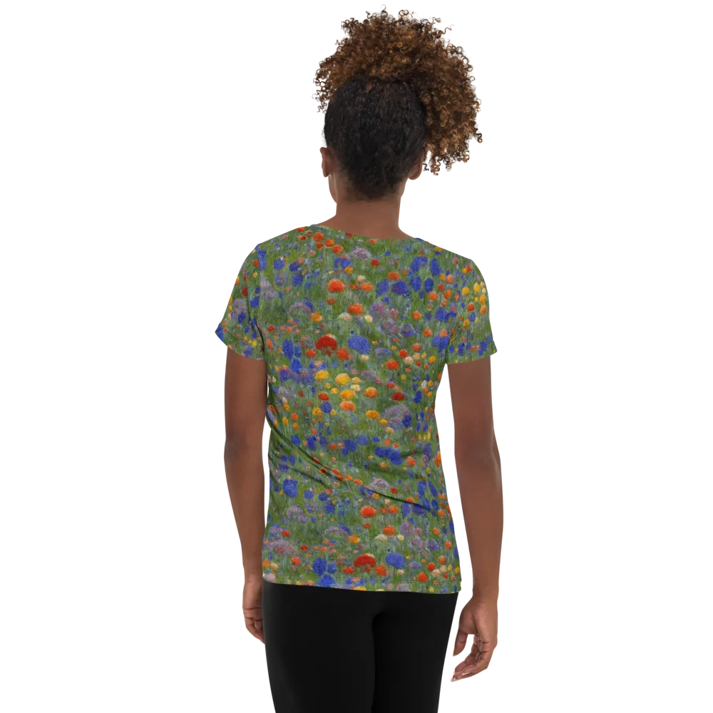 Meadow in Motion on Women's Athletic T-Shirt — Back