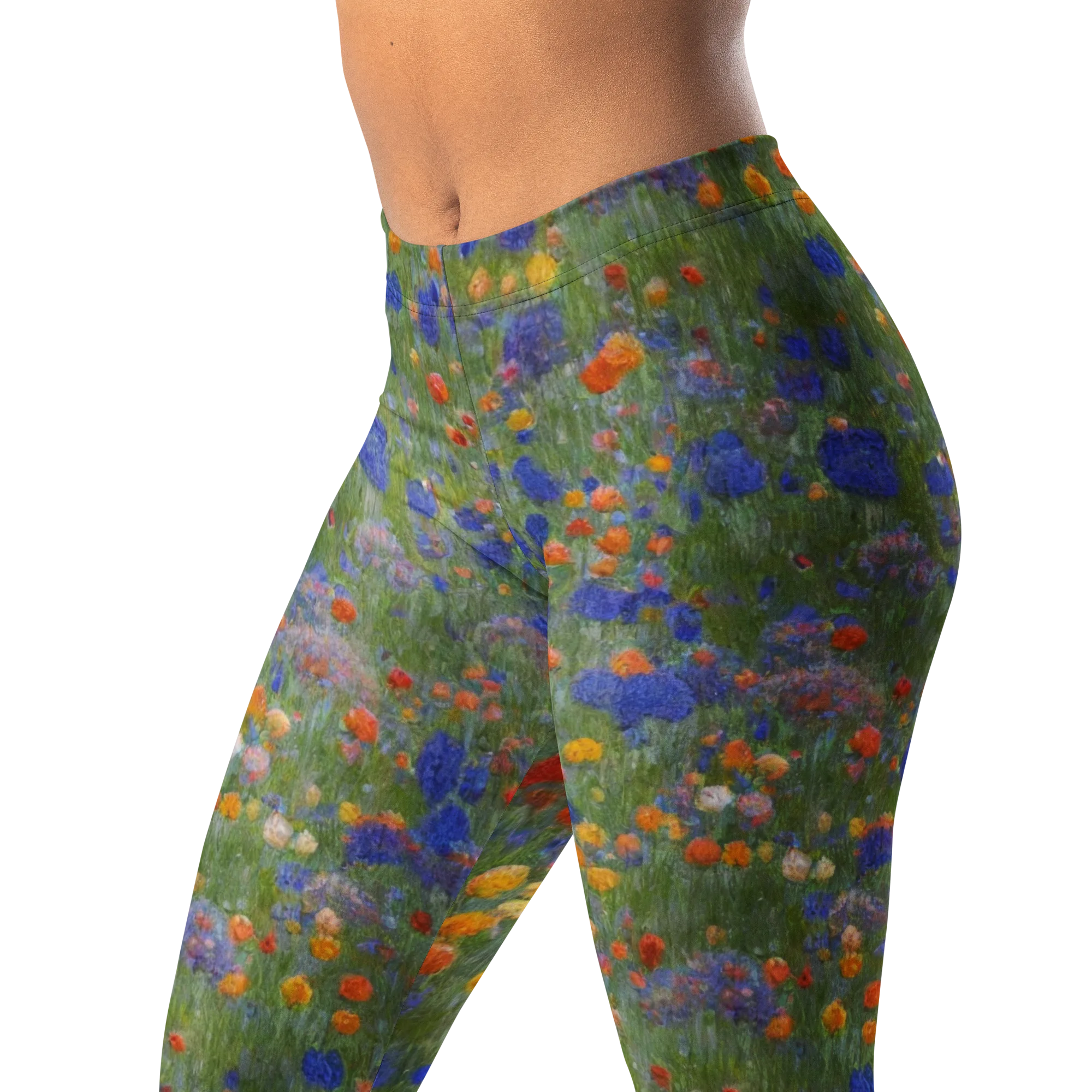Meadow in Motion on Leggings — Left Front