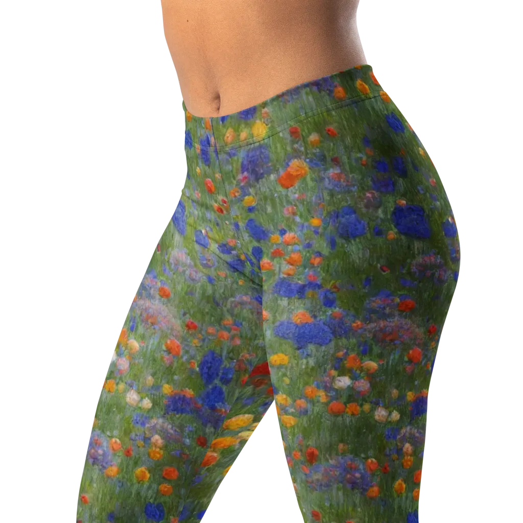 Meadow in Motion on Leggings — Left Front