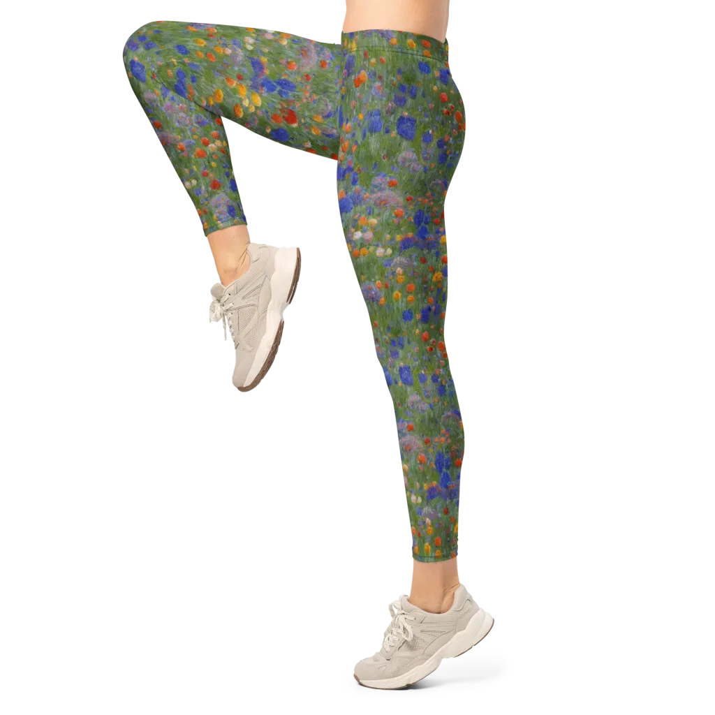 Meadow in Motion on Leggings — Left