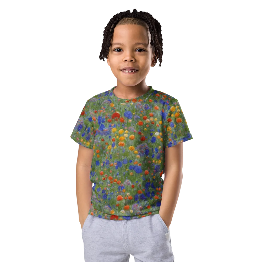 Meadow in Motion on Kids Crew Neck T-Shirt — Front