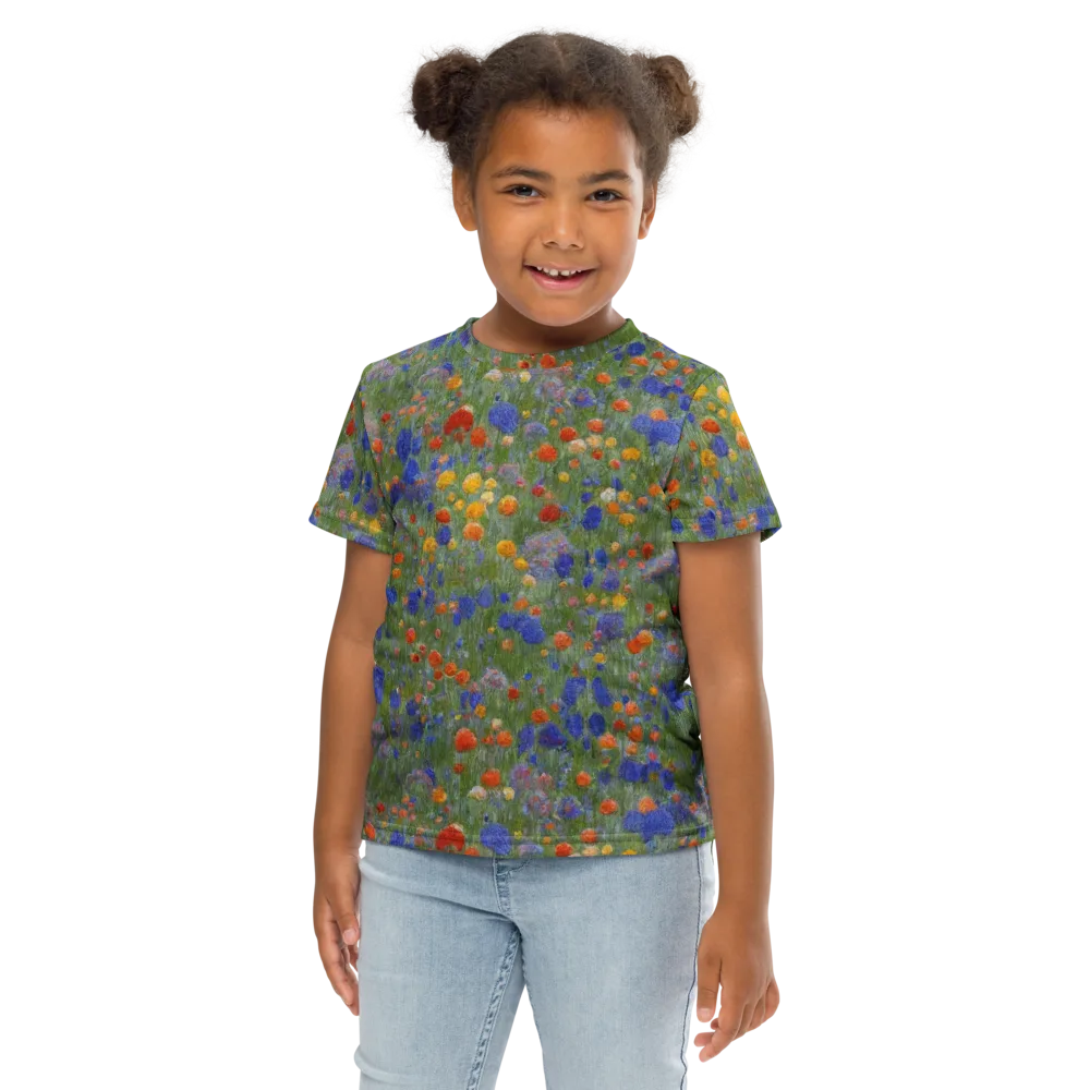 Meadow in Motion on Kids Crew Neck T-Shirt — Front
