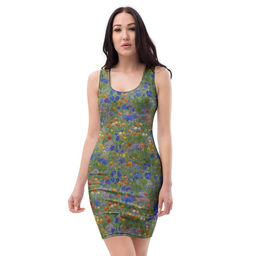 Meadow in Motion on Bodycon Dress — Front
