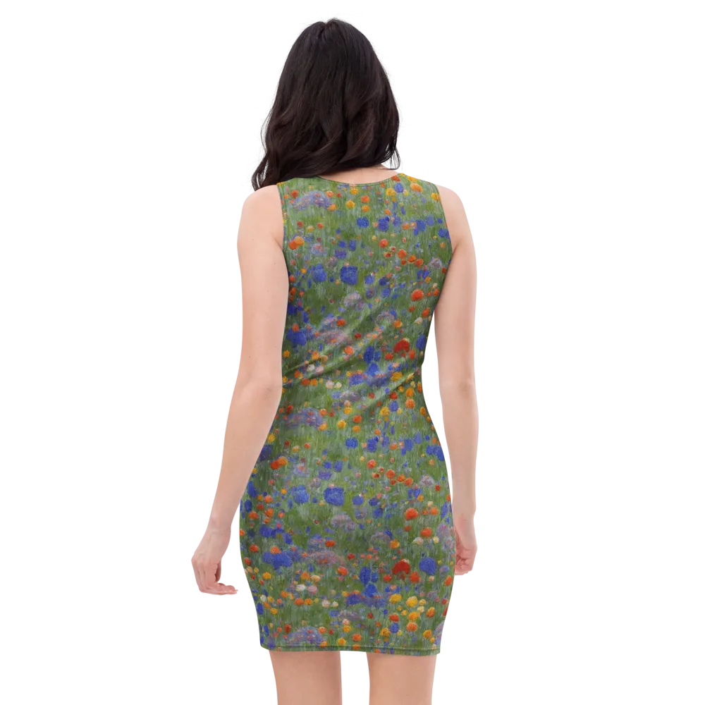 Meadow in Motion on Bodycon Dress — Back