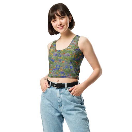 Meadow in Motion on a Crop Top