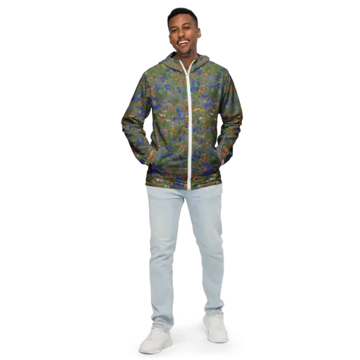 Meadow in Motion on a Men's Windbreaker