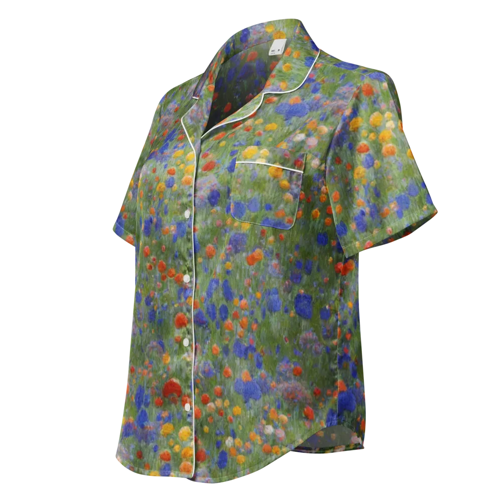Meadow in Motion on Women's Short Sleeve Pajama Top — Left Front