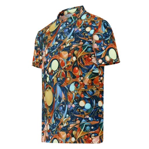 Orbital Rhapsody on a Men's Slim Fit Polo Shirt