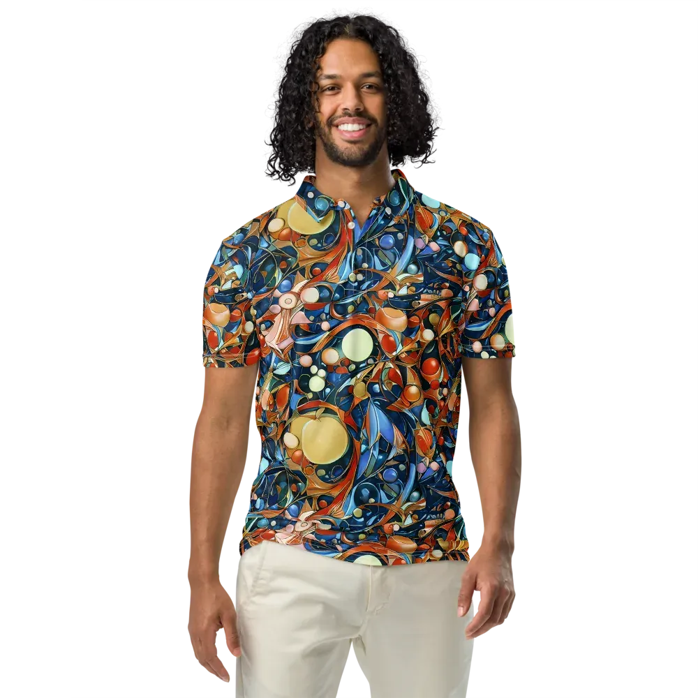 Orbital Rhapsody on Men's Slim Fit Polo Shirt — Front