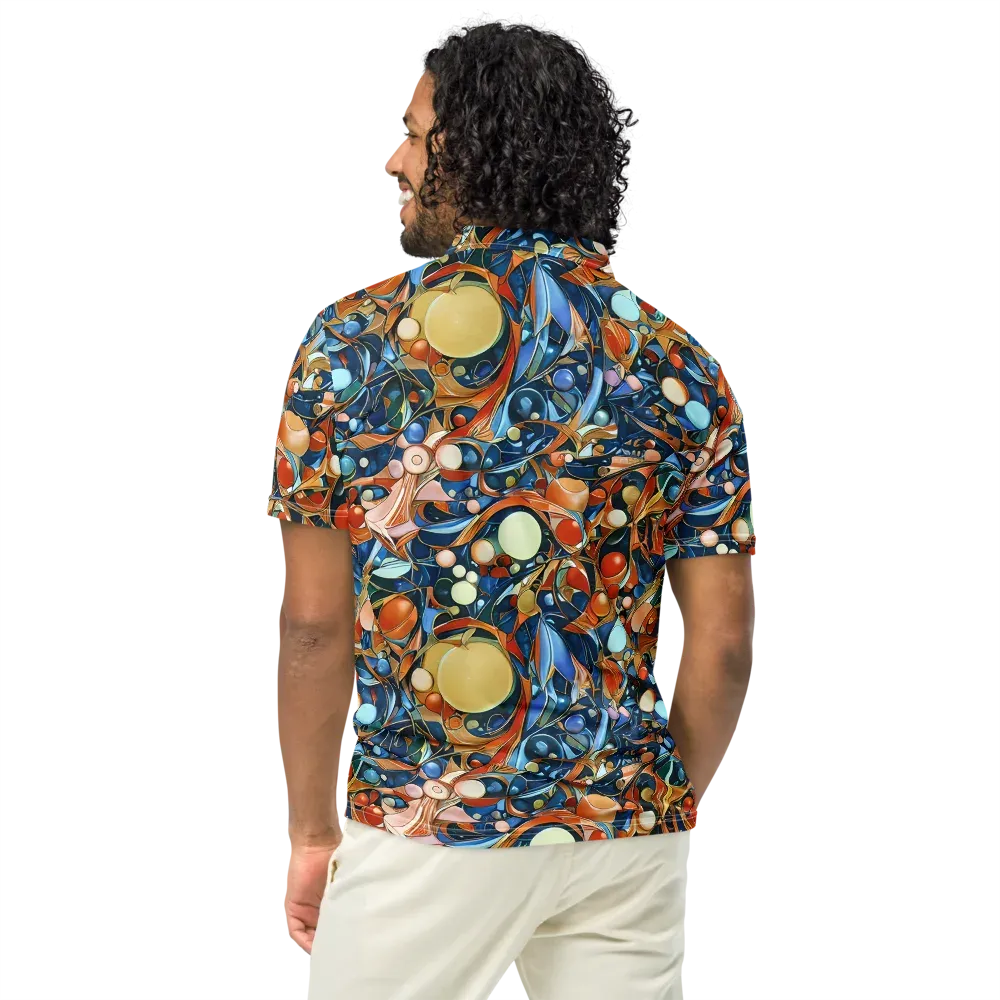 Orbital Rhapsody on Men's Slim Fit Polo Shirt — Back