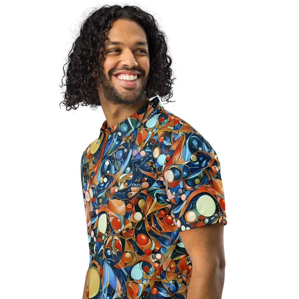 Orbital Rhapsody on Men's Slim Fit Polo Shirt — Left Front