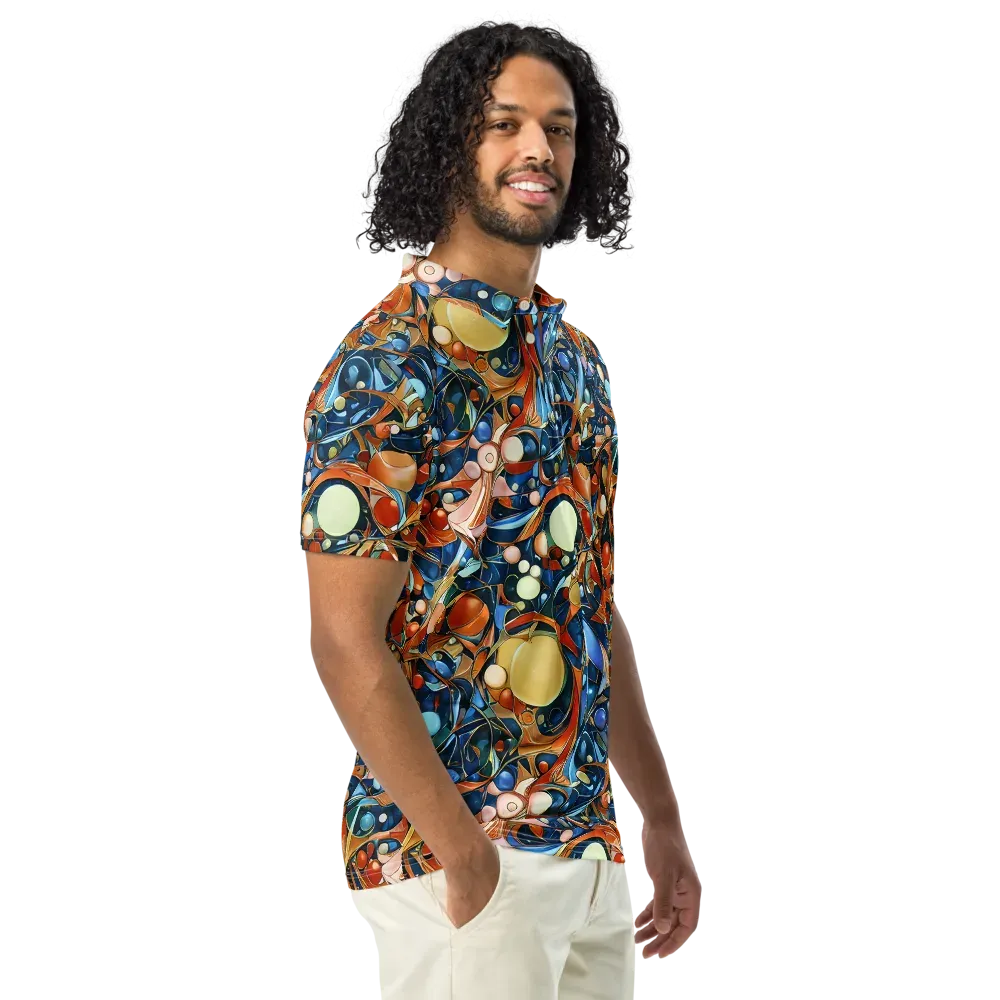 Orbital Rhapsody on Men's Slim Fit Polo Shirt — Right Front
