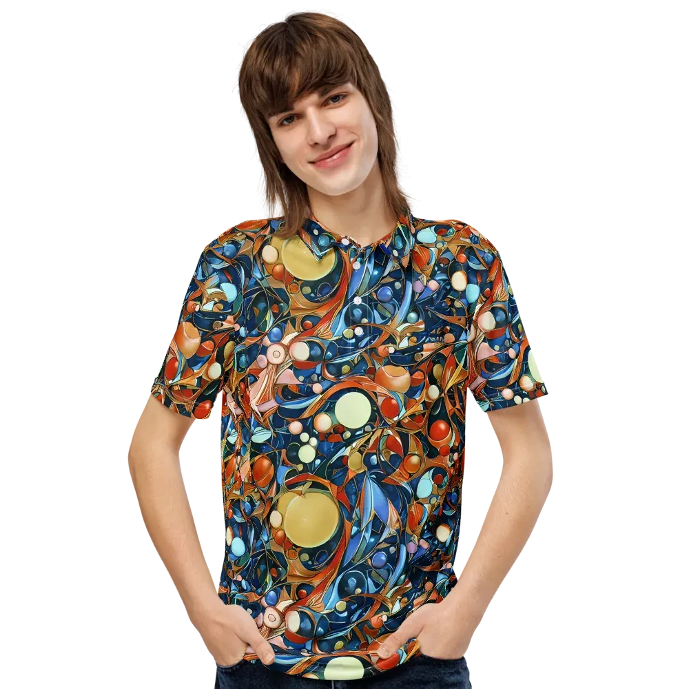 Orbital Rhapsody on Men's Slim Fit Polo Shirt — Front