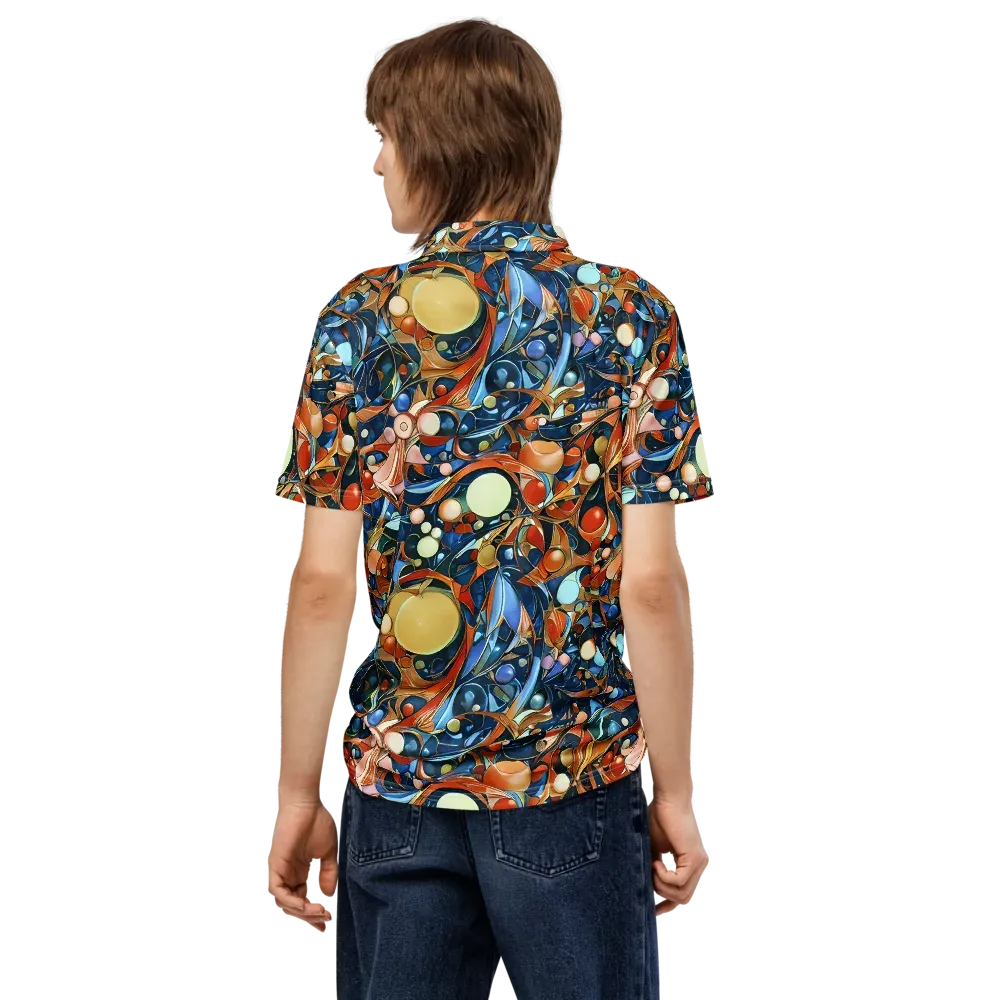 Orbital Rhapsody on Men's Slim Fit Polo Shirt — Back