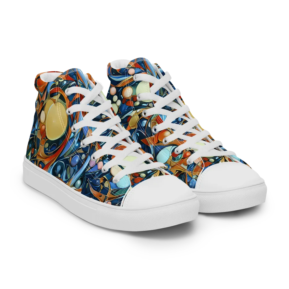 Orbital Rhapsody on Men's High Top Canvas Shoes — Right Front
