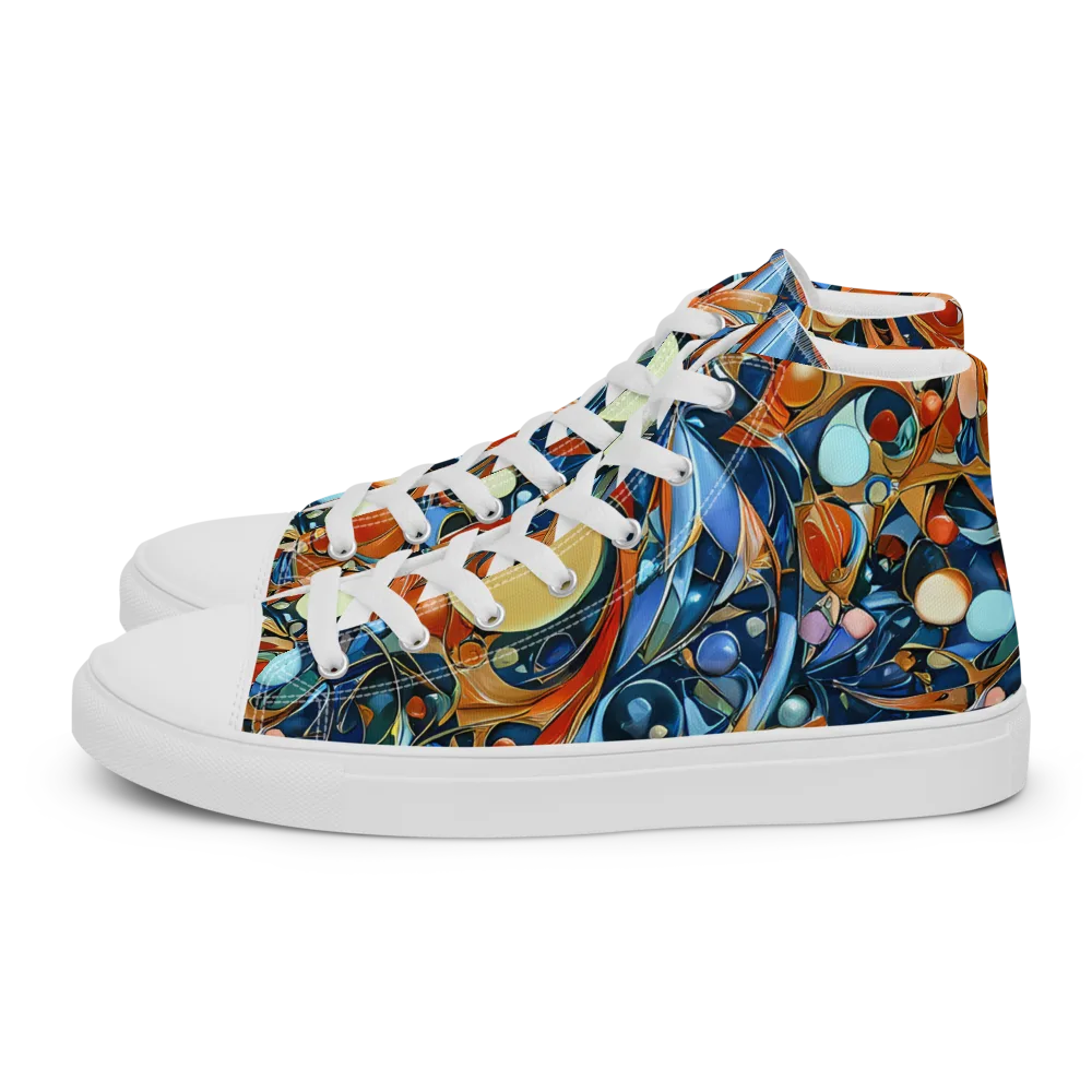Orbital Rhapsody on Men's High Top Canvas Shoes — Left