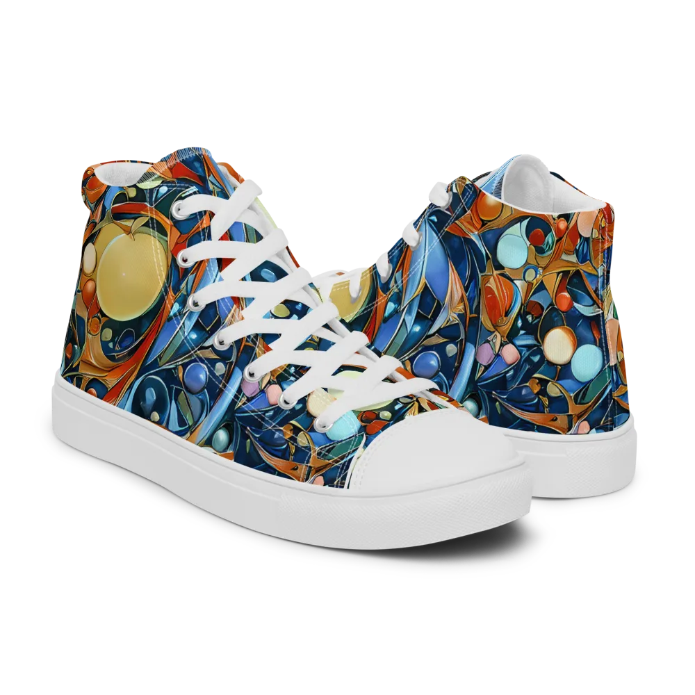 Orbital Rhapsody on Men's High Top Canvas Shoes — Right
