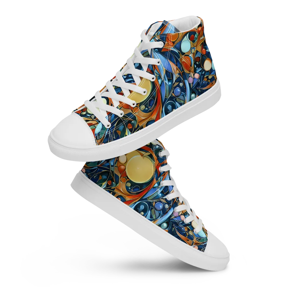 Orbital Rhapsody on Men's High Top Canvas Shoes — Front