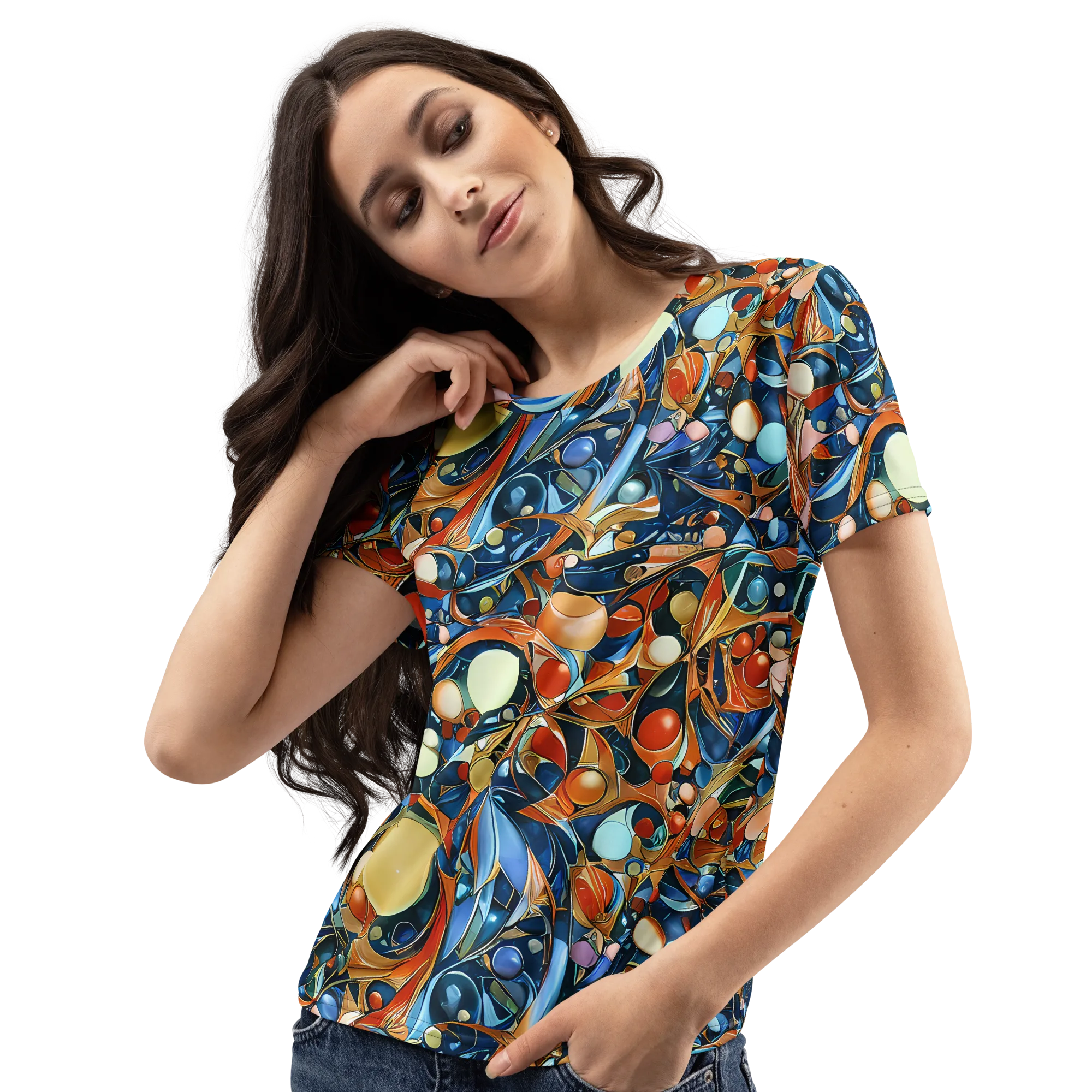 Orbital Rhapsody on Women's Crew Neck T-Shirt — Left Front