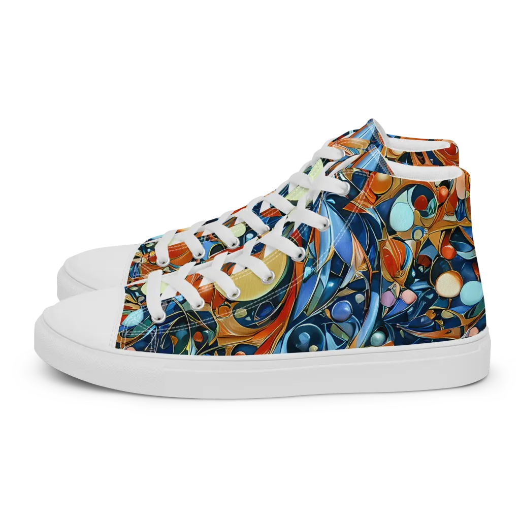 Orbital Rhapsody on Women's High Top Canvas Shoes — Left