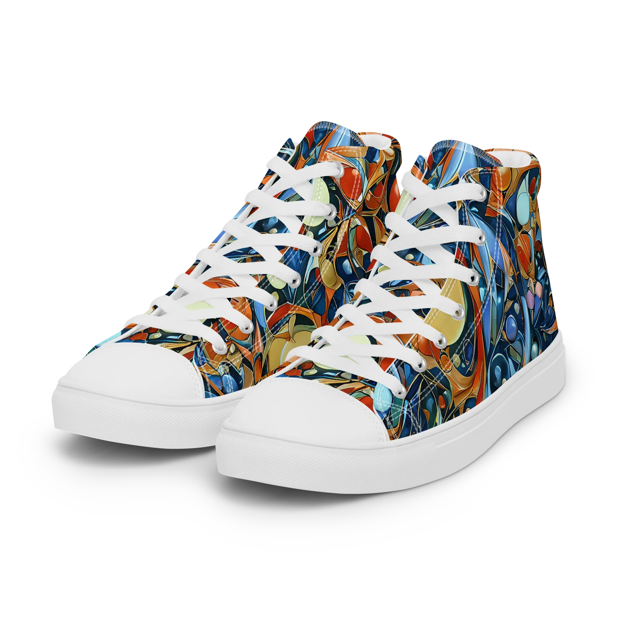 Orbital Rhapsody on Women's High Top Canvas Shoes — Left Front