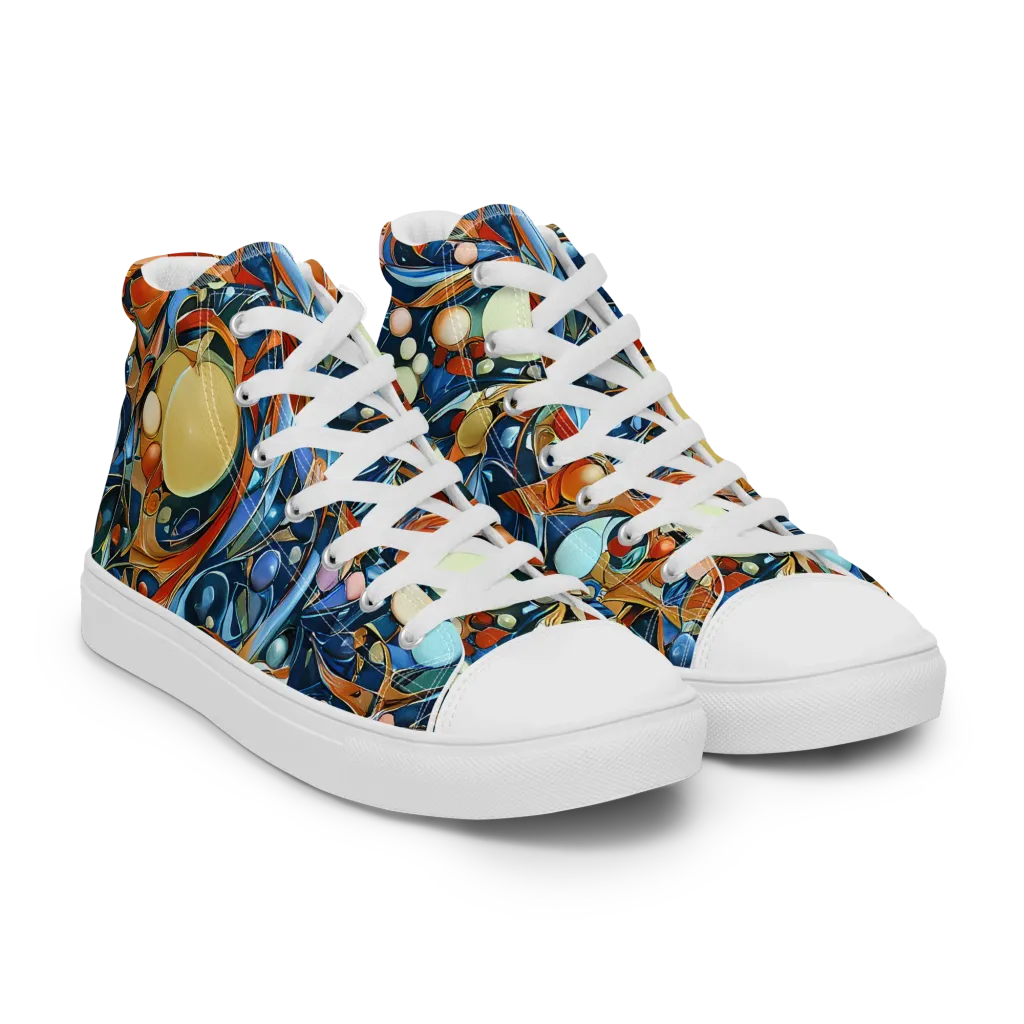 Orbital Rhapsody on Women's High Top Canvas Shoes — Right Front