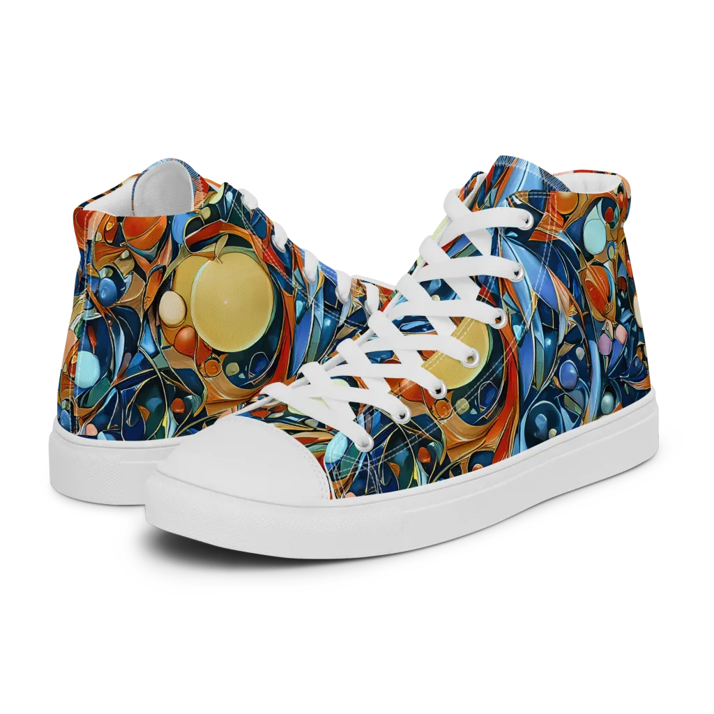 Orbital Rhapsody on Women's High Top Canvas Shoes — Left