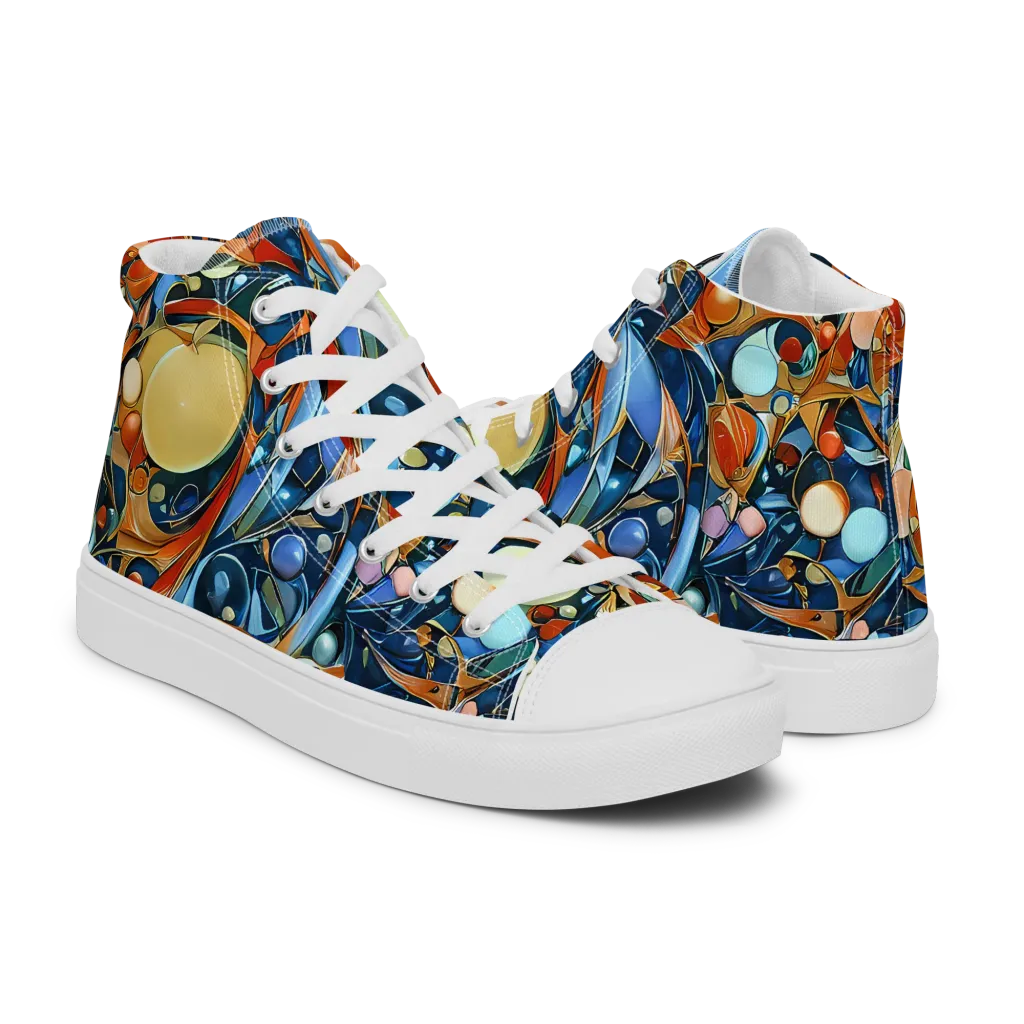 Orbital Rhapsody on Women's High Top Canvas Shoes — Right