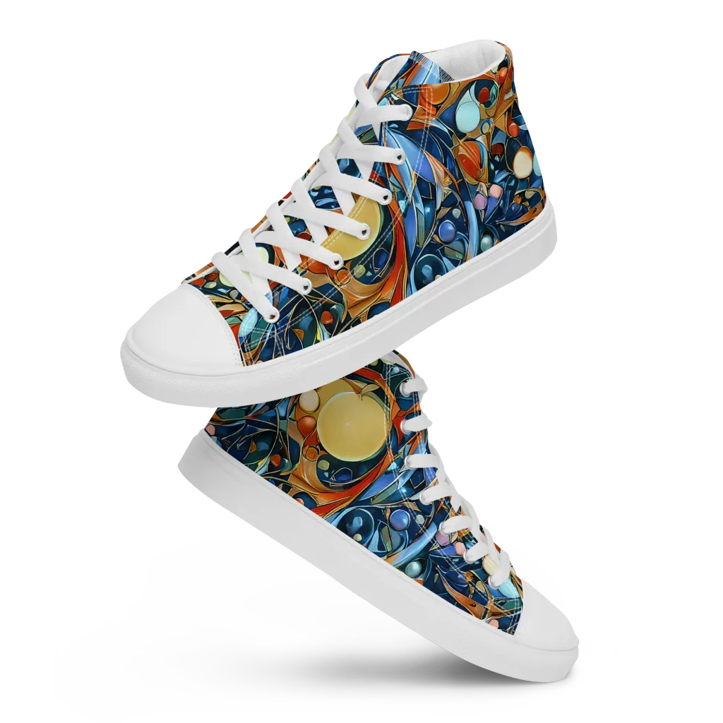 Orbital Rhapsody on Women's High Top Canvas Shoes — Front