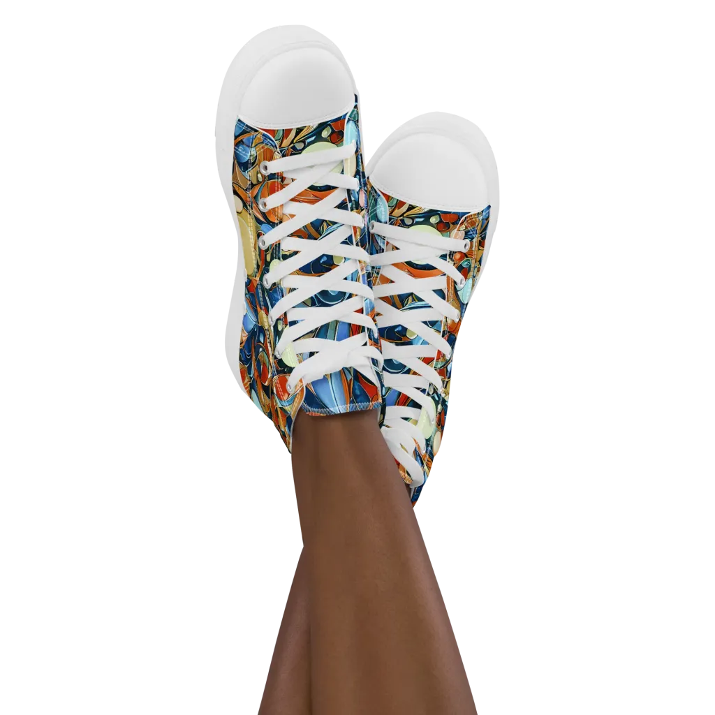 Orbital Rhapsody on Women's High Top Canvas Shoes — Front