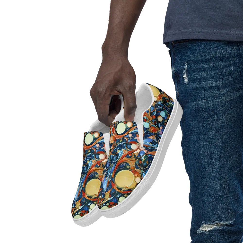 Orbital Rhapsody on Men's Slip-On Canvas Shoes — Left Front