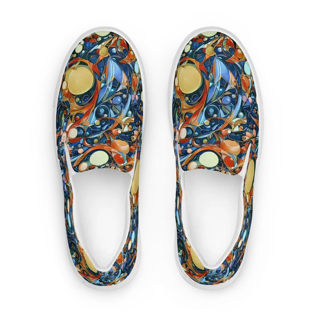 Orbital Rhapsody on Women's Slip-On Canvas Shoes — Front