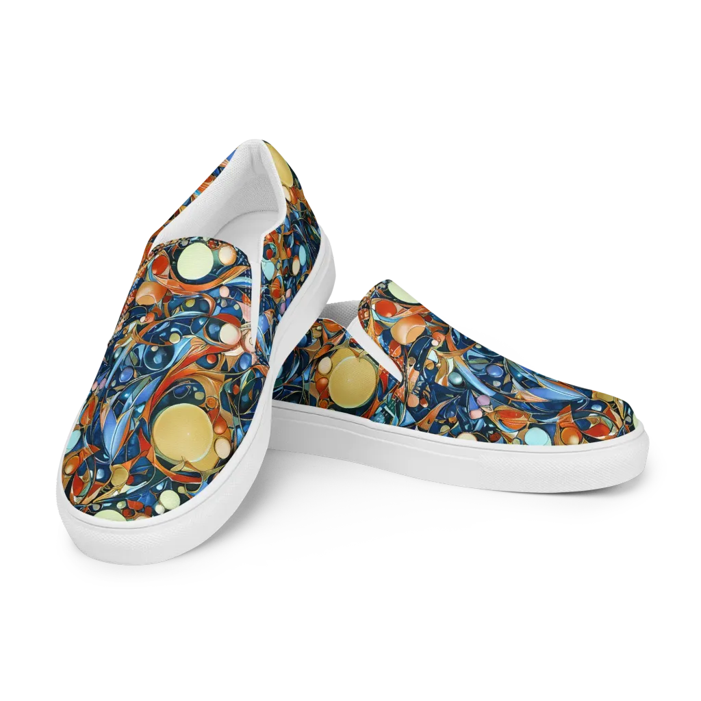 Orbital Rhapsody on Women's Slip-On Canvas Shoes — Left Front