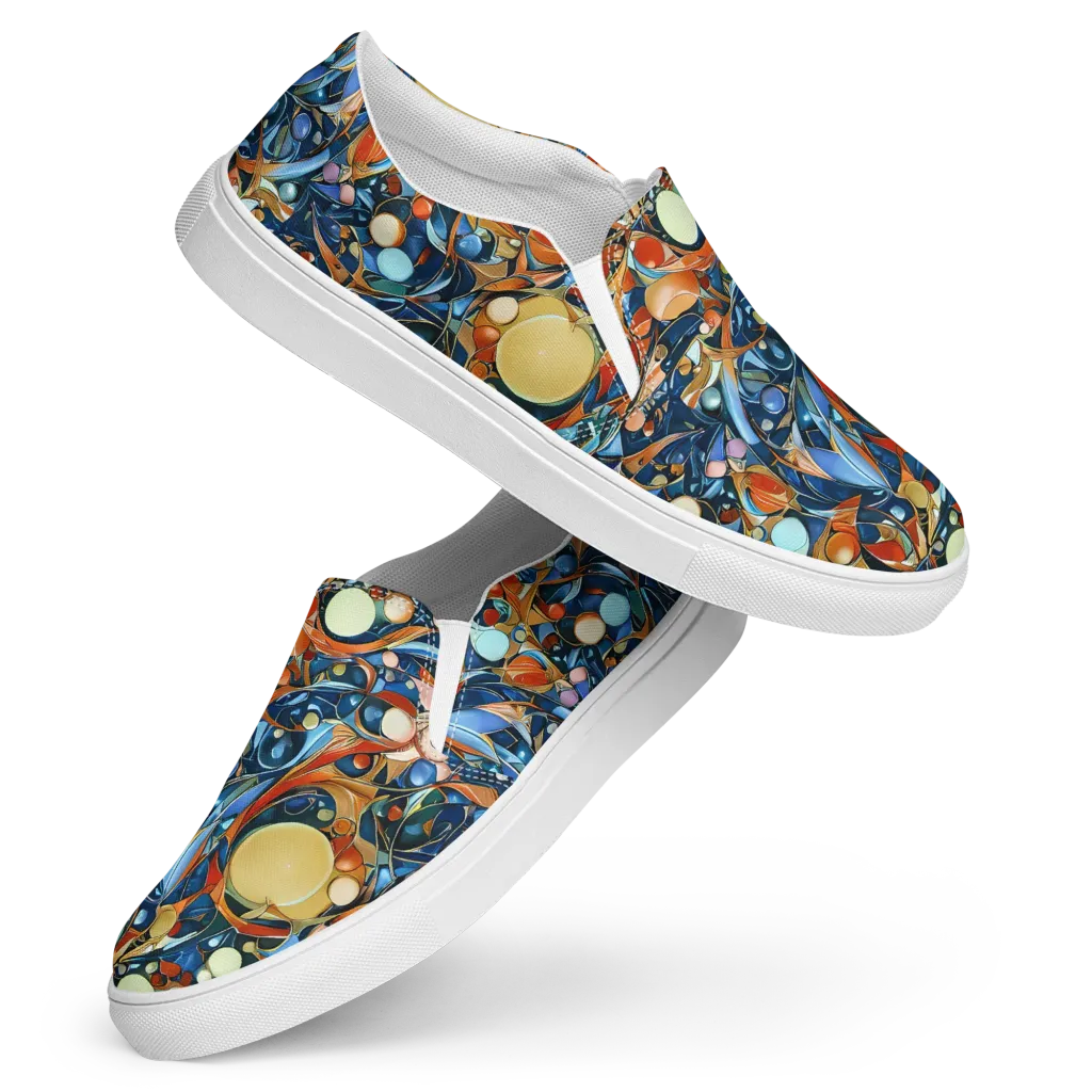 Orbital Rhapsody on Women's Slip-On Canvas Shoes — Front