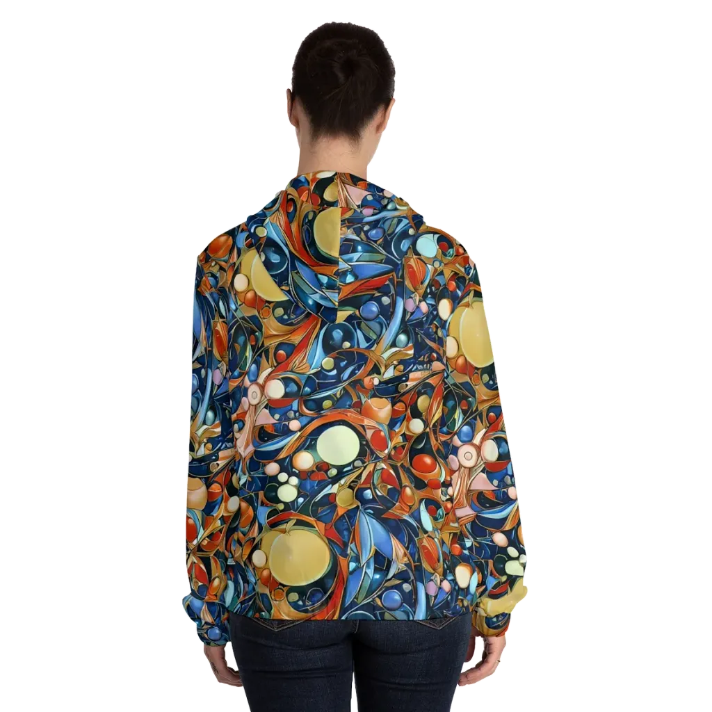 Orbital Rhapsody on Women's Full-Zip Hoodie — Back On Person