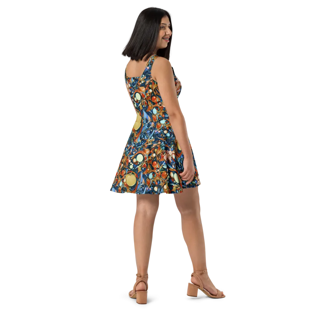 Orbital Rhapsody on Skater Dress — Right