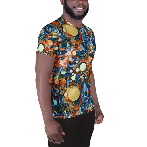 Orbital Rhapsody on a Men's Athletic T-Shirt