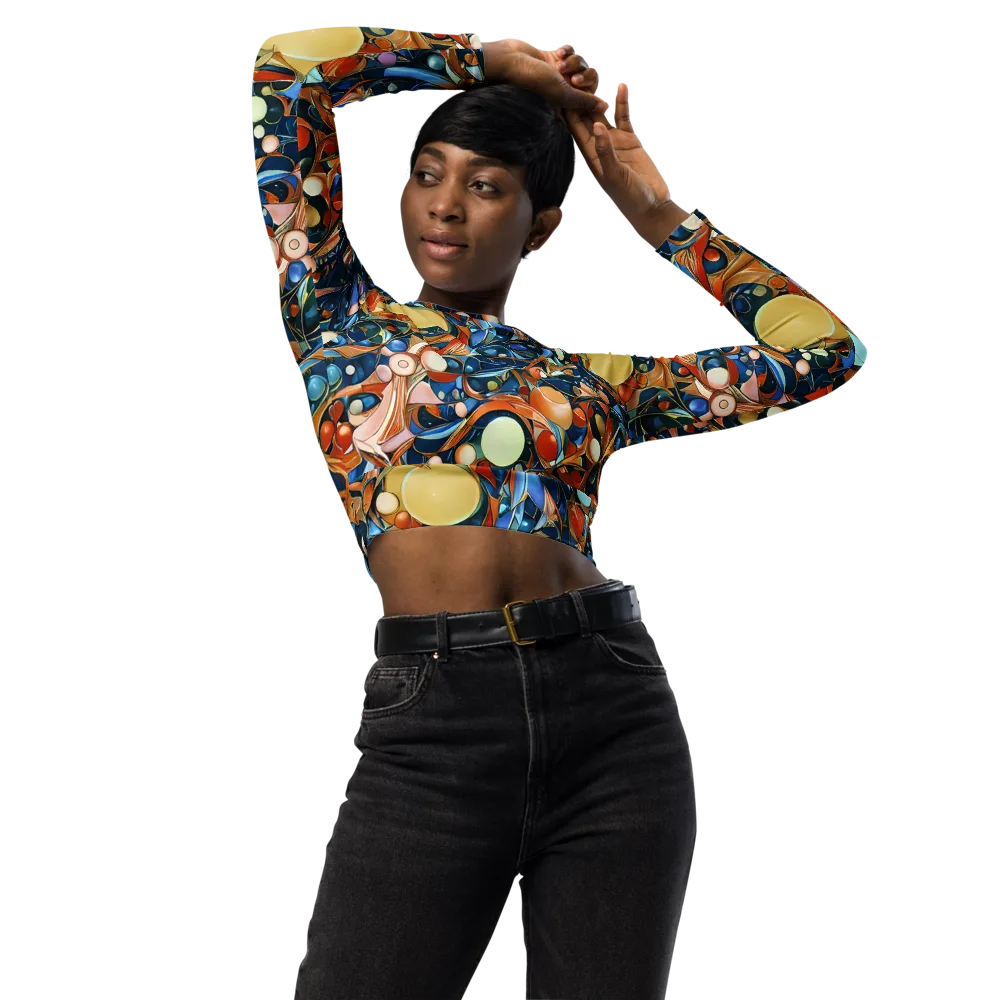 Orbital Rhapsody on Long Sleeve Crop Top — Front